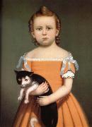 William Thompson Bartoll Gril and Cat oil painting reproduction